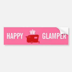 Lyckliga Glamper - RV - resa släphumorn Bildekal