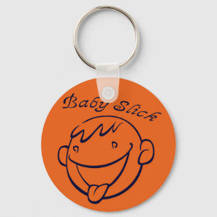 Lyckliga glättade Keychain Nyckelring