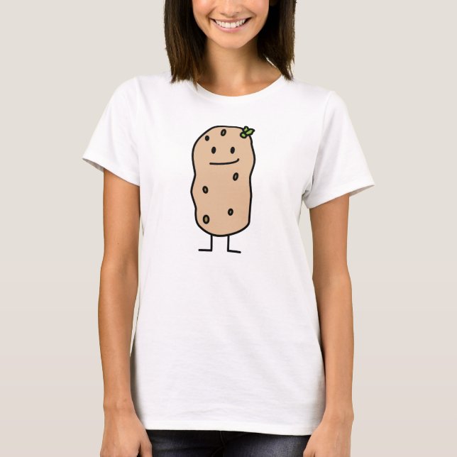 Lyckliga gulliga le potatispotatisar t shirt (Framsida)