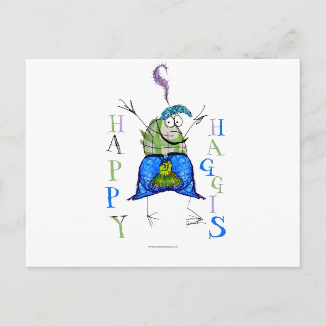 lyckliga haggis vykort (Framsida)