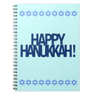 Lyckliga Hanukkah Anteckningsbok Med Spiral