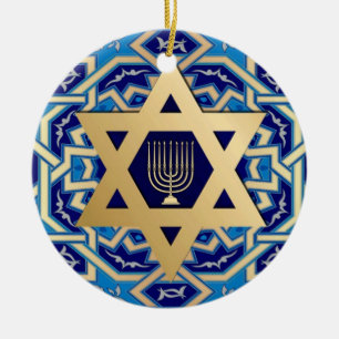 Lyckliga Hanukkah! Beställnings- årsprydnadar Julgransprydnad Keramik