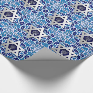 Lyckliga Hanukkah/Chanukah gåva som slår in papp Presentpapper