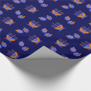 Lyckliga Hanukkah/Chanukah gåva som slår in papp Presentpapper