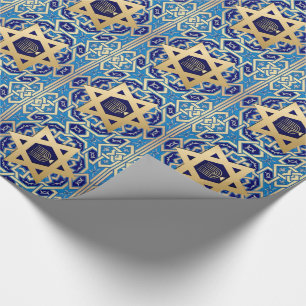 Lyckliga Hanukkah/Chanukah gåva som slår in papp Presentpapper