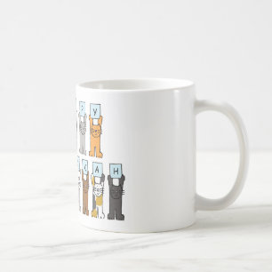 Lyckliga Hanukkah för kattLover. Kaffemugg