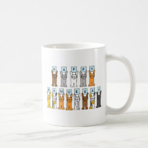 Lyckliga Hanukkah för kattLover. Kaffemugg