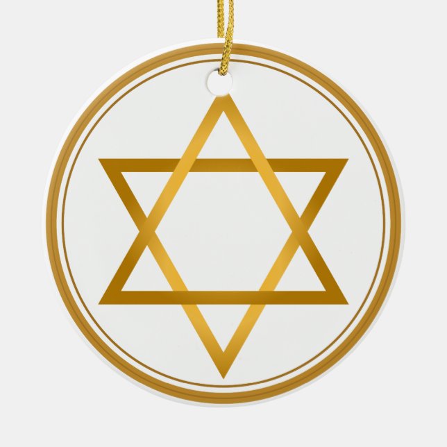Lyckliga Hanukkah Julgransprydnad Keramik (Framsidan)