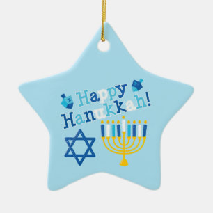 Lyckliga Hanukkah Julgransprydnad Keramik