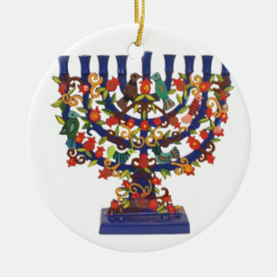LYCKLIGA HANUKKAH JULGRANSPRYDNAD KERAMIK