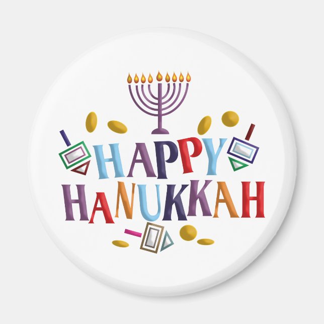 Lyckliga Hanukkah Magnet (Framsidan)