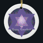 Lyckliga Hanukkah! Mångfärgad davidsstjärna Julgransprydnad Keramik<br><div class="desc">Önskar du att fira minnet av ett speciellt tillfälle detta år? Denna är en perfekt långt! Tillfoga text,  om du önskar!</div>