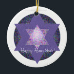 Lyckliga Hanukkah! Mångfärgad davidsstjärna Julgransprydnad Keramik<br><div class="desc">Önskar du att fira minnet av ett speciellt tillfälle detta år? Denna är en perfekt långt! Tillfoga text,  om du önskar!</div>