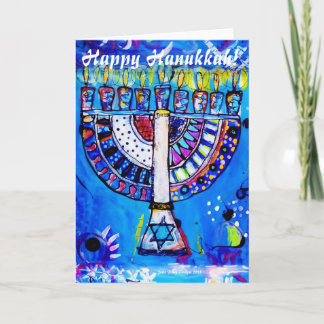 Lyckliga Hanukkah! Menora Helgkort