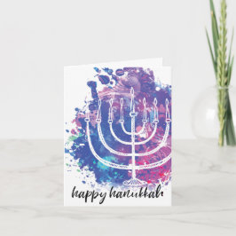 Lyckliga Hanukkah, menora, Konst-Inspirerat Helgkort