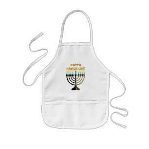 Lyckliga Hanukkah menorabarns förkläde