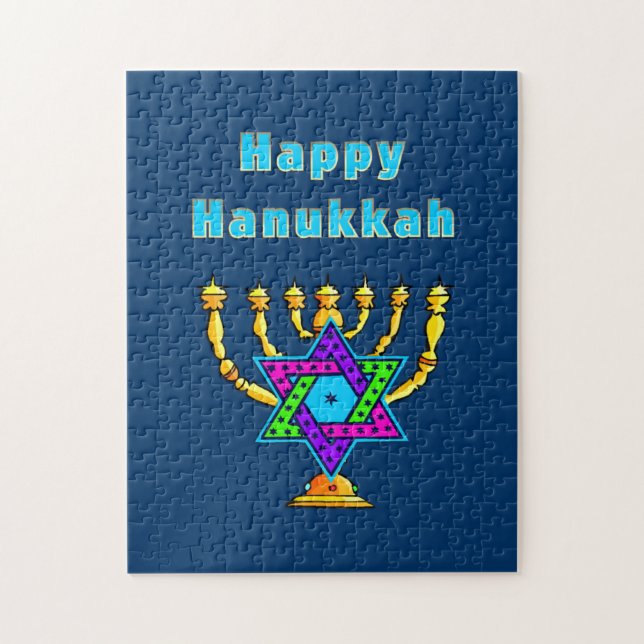 Lyckliga Hanukkah Pussel (Vertikal)