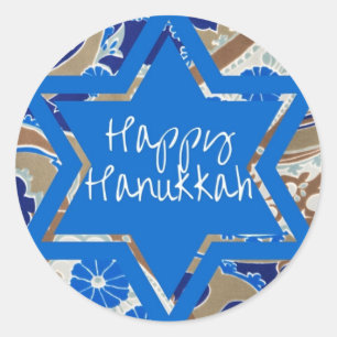 Lyckliga Hanukkah Runt Klistermärke