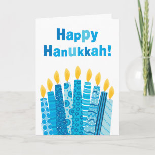 Lyckliga Hanukkah skraj menorastearinljus Helgkort