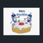 Lyckliga Hanukkah som dansar den Dreidels Helg Vykort<br><div class="desc">Du beskådar den Lee Hiller designsamlingen. Dräkt,  gåvor & Collectibles Lee Hiller fotografi eller Digital konstsamling. Du kan beskåda henne naturfotografi på http://HikeOurPlanet.com/ och följa henne som fotvandrar bloggen inom den Hot Springs nationalparken.</div>