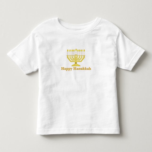 Lyckliga Hanukkah T Shirt (Framsida)