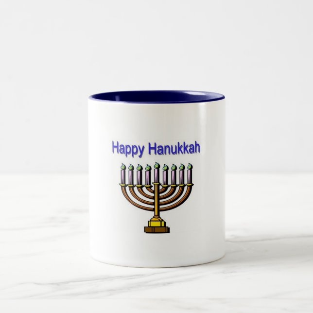 Lyckliga Hanukkah Två-Tonad Mugg (Center)