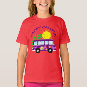 Lyckliga Hippie Campare Skåpbil Roligt grafiska Tee Shirt