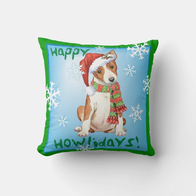 Lyckliga Howliday Basenji Kudde (Framsida)