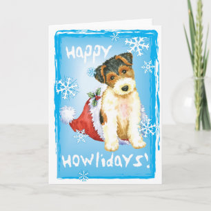Lyckliga Howliday binder foxterrier Helgkort