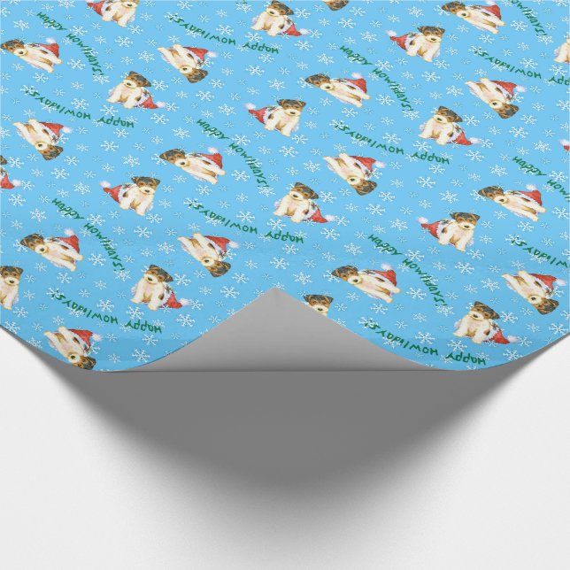 Lyckliga Howliday binder foxterrier Presentpapper (Hörn)