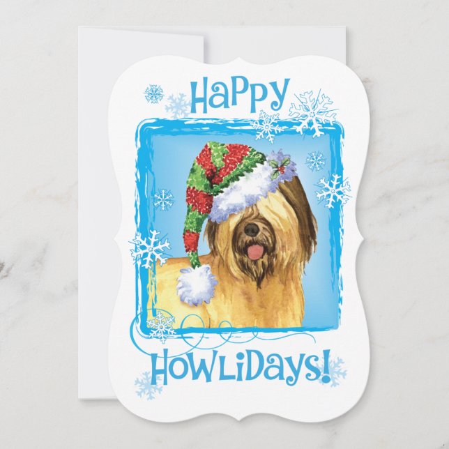 Lyckliga Howlidays Briard Julkort (Framsida)