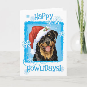 Lyckliga Howlidays Rottweiler Helgkort