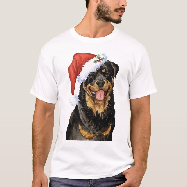 Lyckliga Howlidays Rottweiler T-shirt (Framsida)