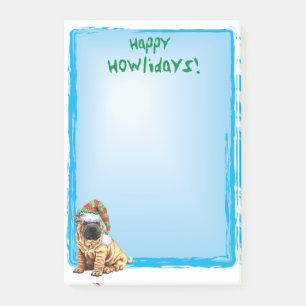 Lyckliga Howlidays Shar-Pei Post-it Block