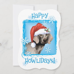 Lyckliga Howlidays Weimaraner Julkort