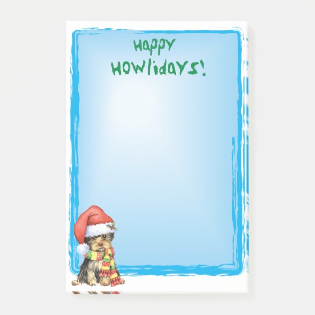 Lyckliga Howlidays Yorkie Post-it Block (Framsida)