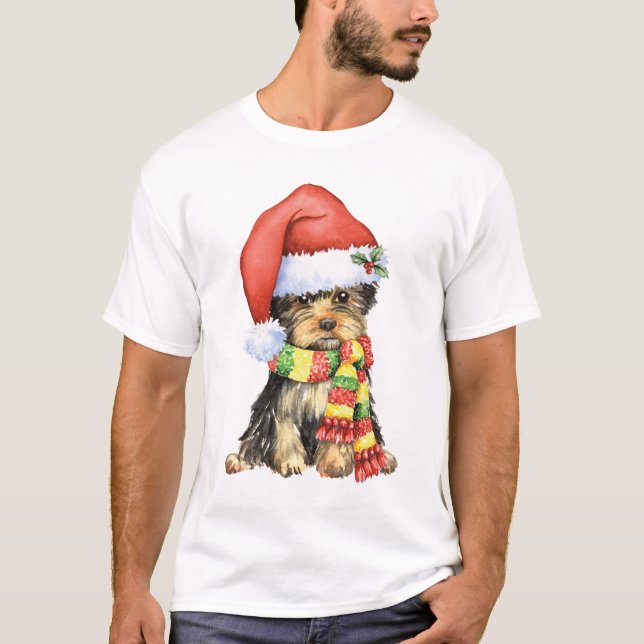 Lyckliga Howlidays Yorkie T Shirt (Framsida)