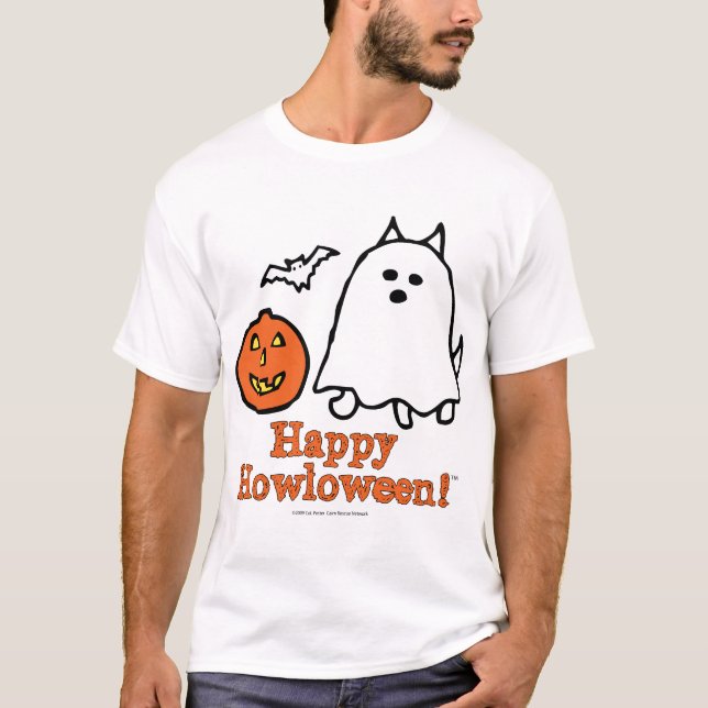 Lyckliga Howloween (spöken) T-shirt (Framsida)