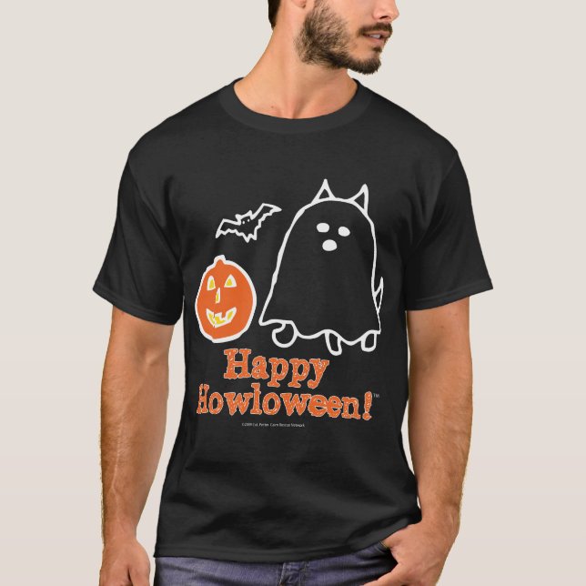 Lyckliga Howloween (spöken) Tee Shirt (Framsida)
