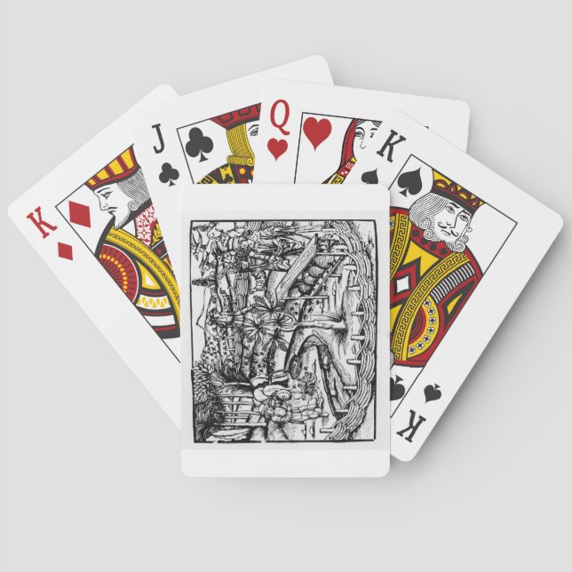 Lyckliga husbandsmen som ansar bin, illustration spel kort (Baksidan)