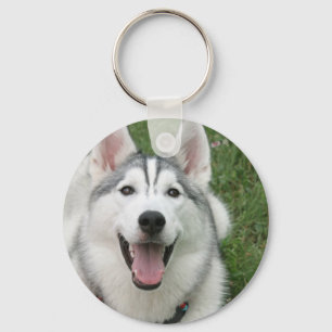 Lyckliga Husky Keychain Nyckelring