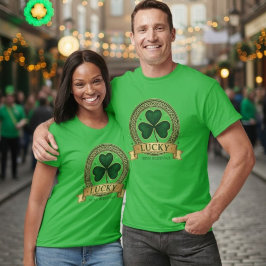 Lyckliga Irländska Välsignelser Shamrock Badge T-S T Shirt