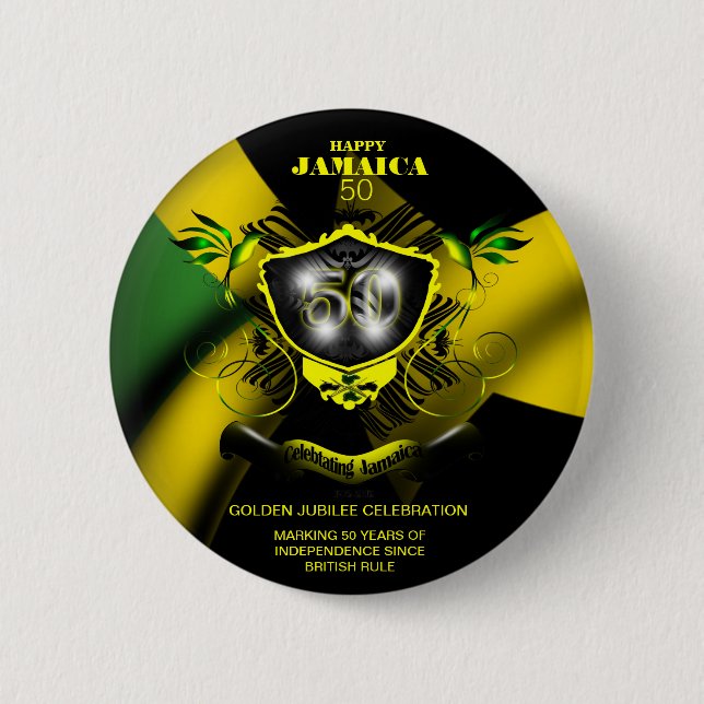 Lyckliga Jamaica 50 knäppas Knapp (Framsida)