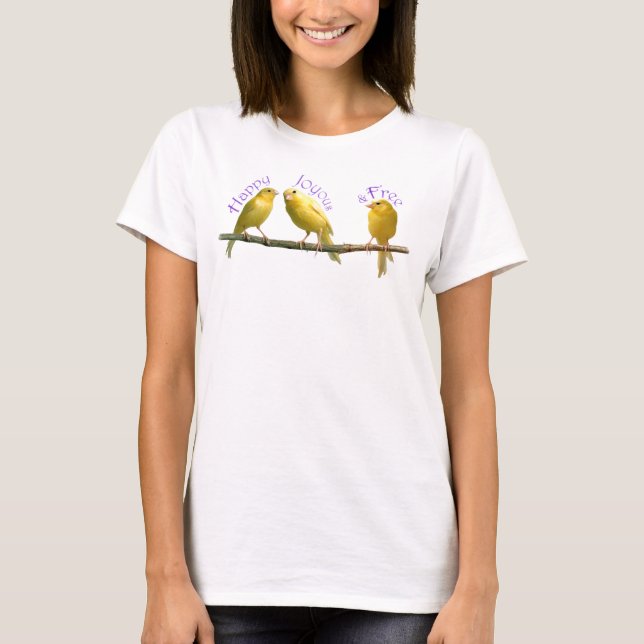 Lyckliga Joyous & frigör - vit T Shirt (Framsida)