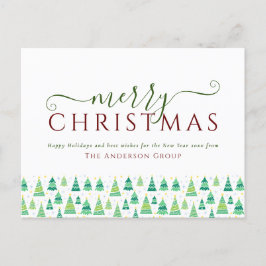 Lyckliga Julgranar Företagskort Helg Vykort