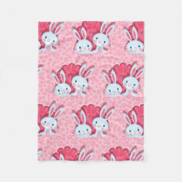 lyckliga kaniner fleecefilt