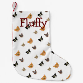 Lyckliga katthuvud liten julstrumpa