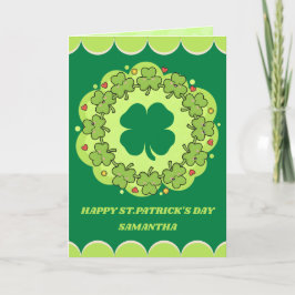 Lyckliga kramar St. Patrick's Day välkomstkort Kort