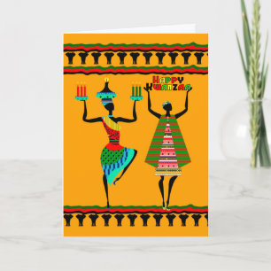 Lyckliga Kwanzaa, stam- design med stearinljus Helgkort