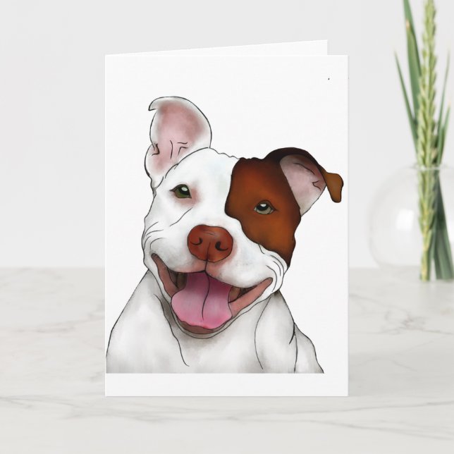 Lyckliga le Pitbull Kort (Framsida)